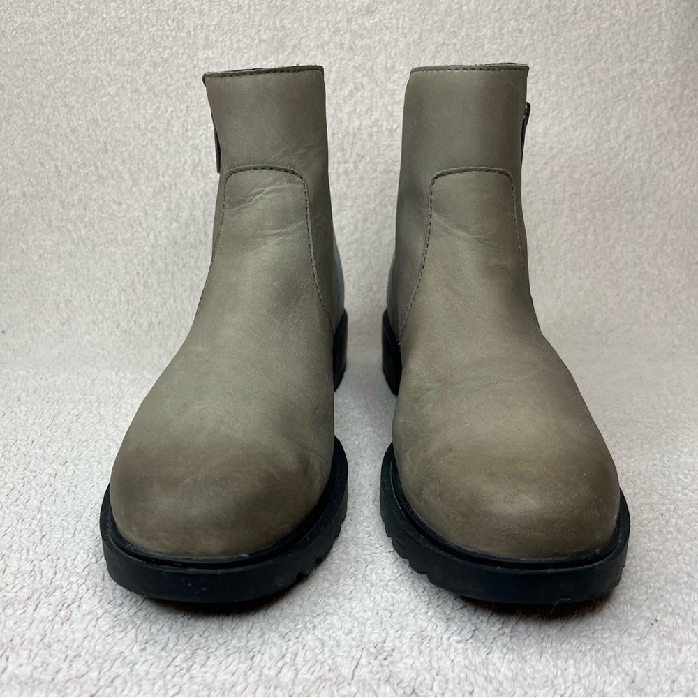 Sorel Emelie Zip Waterproof Leather & Suede Chelsea Ankle Boots Women’s 7 Gray - Picture 6 of 11
